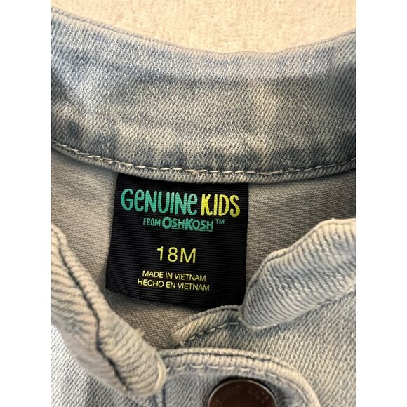 Toddler Girls Ombre Ruffle Hem Denim Jacket By Genuine Kids OshKosh 18 months - Picture 3 of 3
